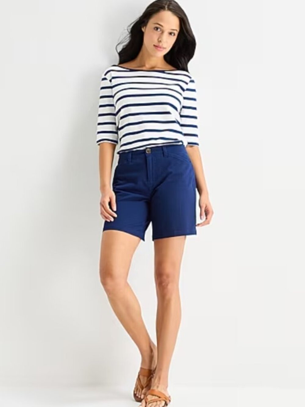 St. John's Bay Womens 7" Chino Short "American Navy" color